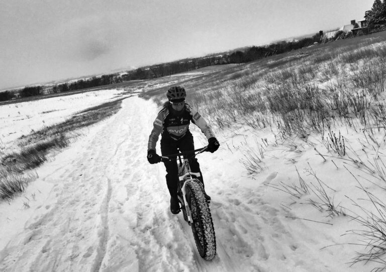 Fat biking in the snow in Niwot