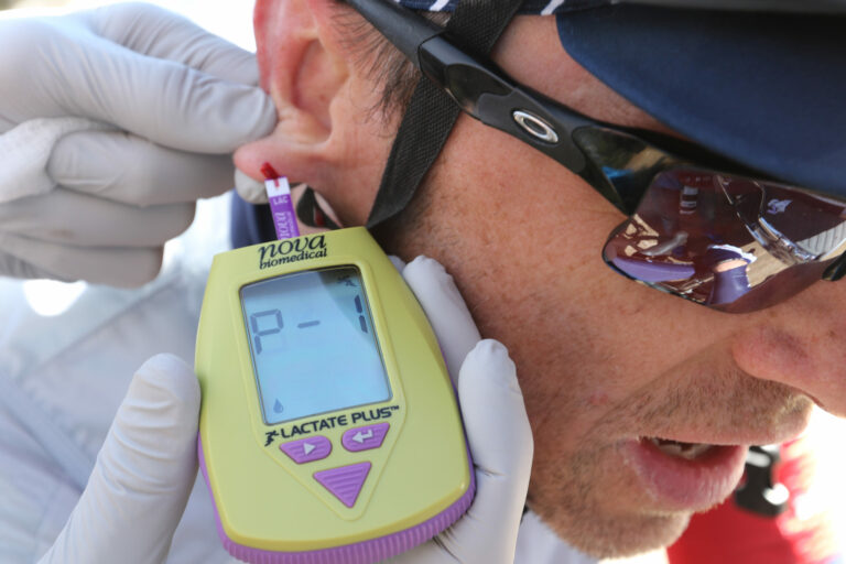 Chris Case getting a lactate test