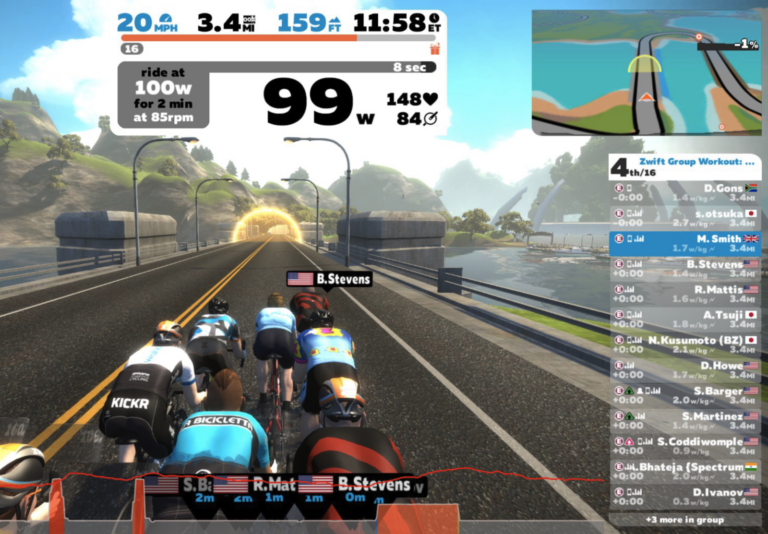 Zwift racing power test