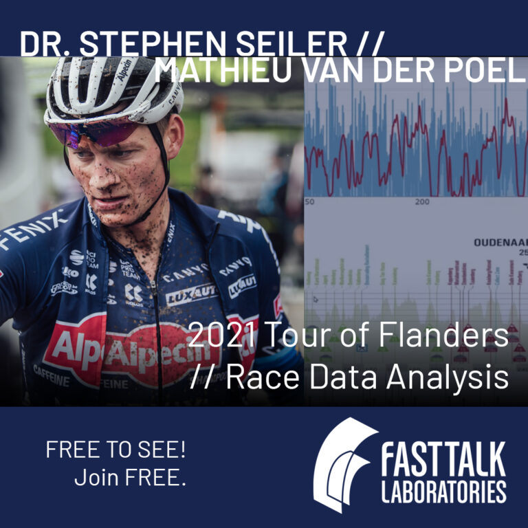 Dr. Stephen Seiler on Mathieu van der Poel race data Tour of Flanders