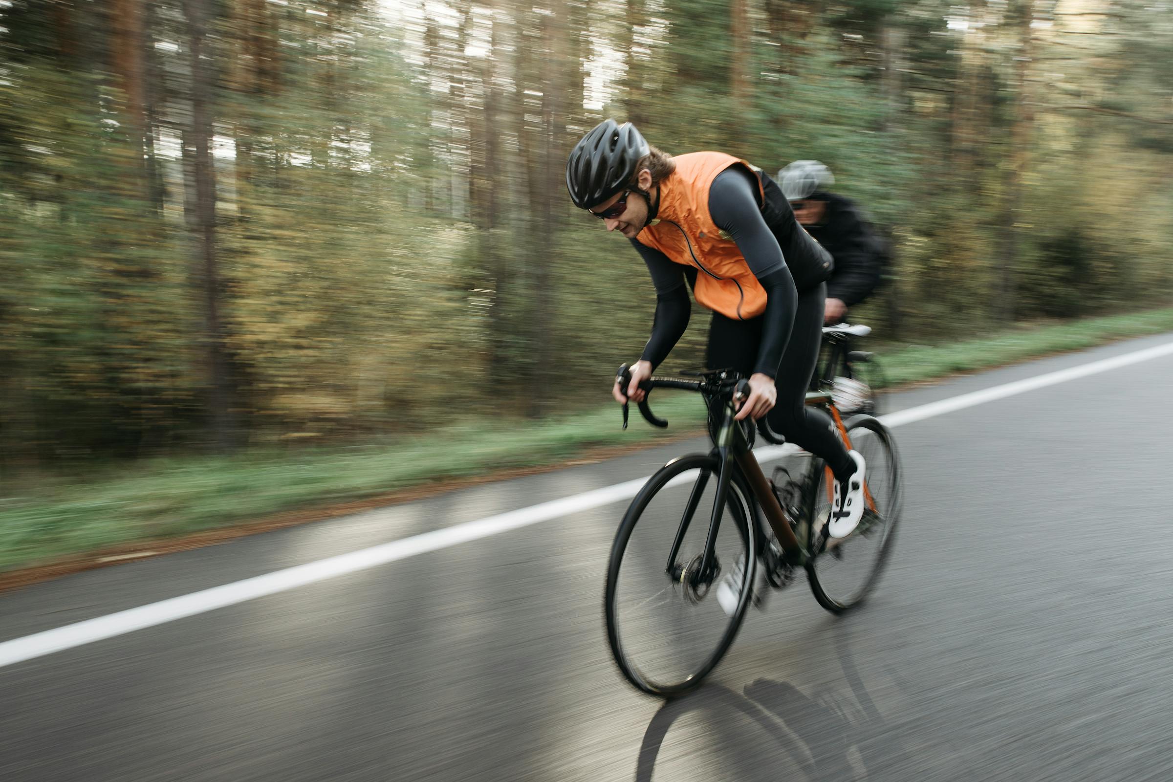 cyclist duo on rural road