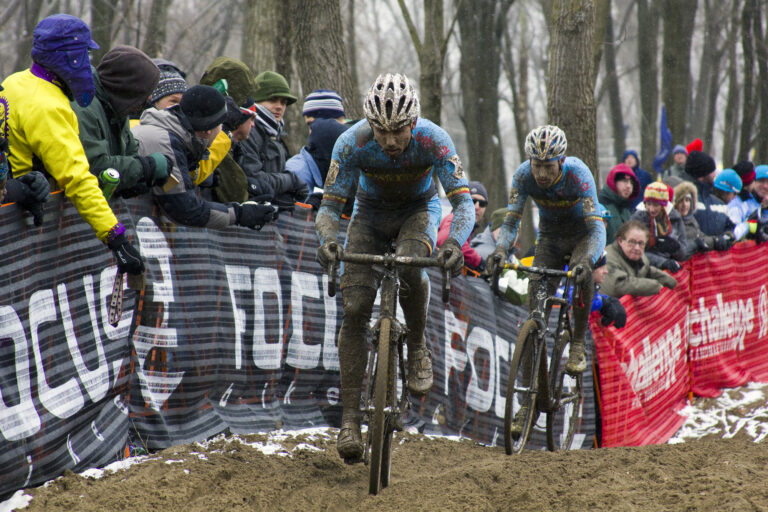 Sven Nys leads the 2013 UCI Cyclocross World Championships in Louisville, Kentucky.
