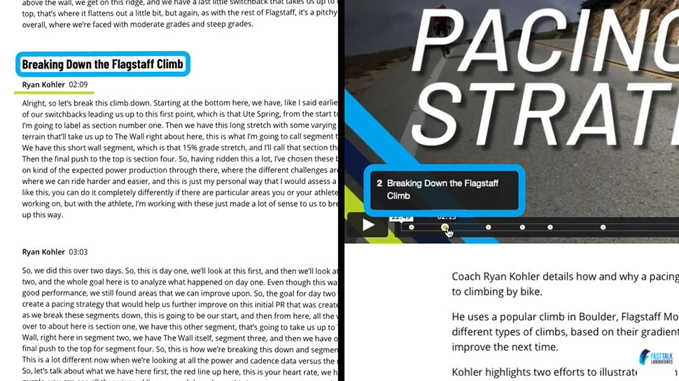 Fast Talk Labs video transcripts and chapter titles