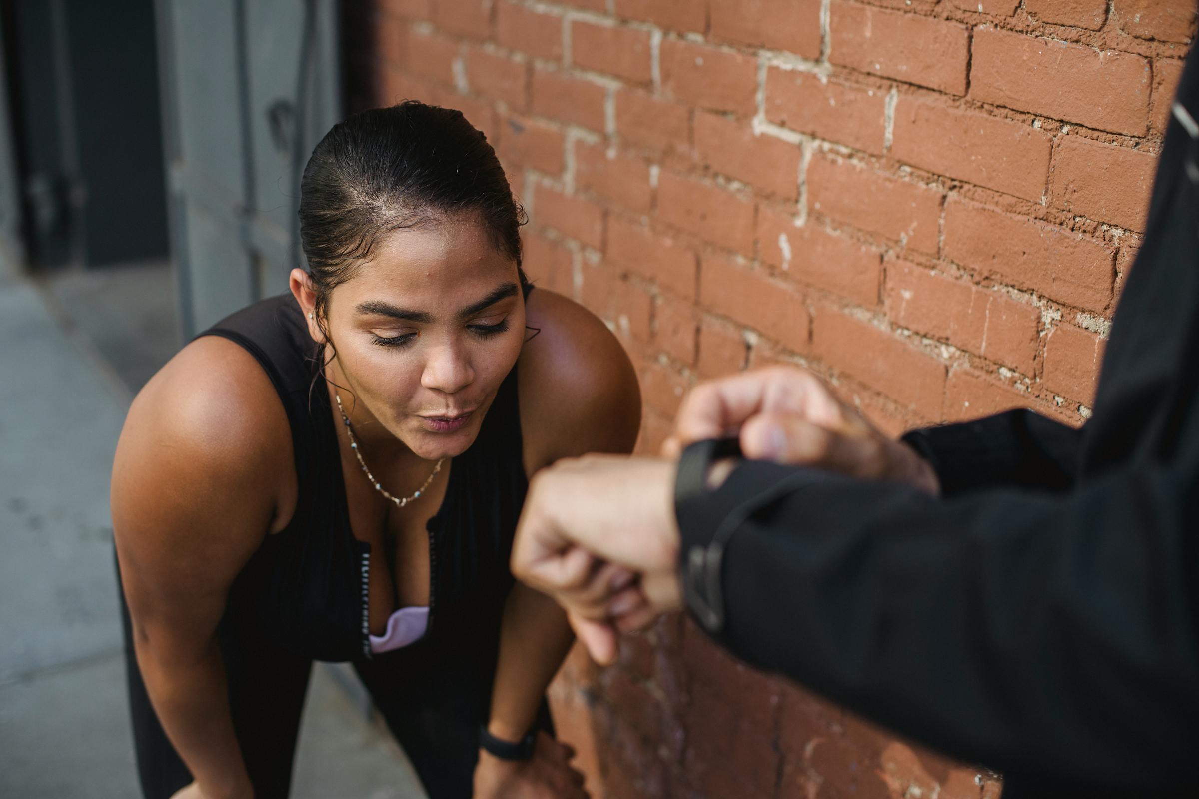 female athlete recovering from a run