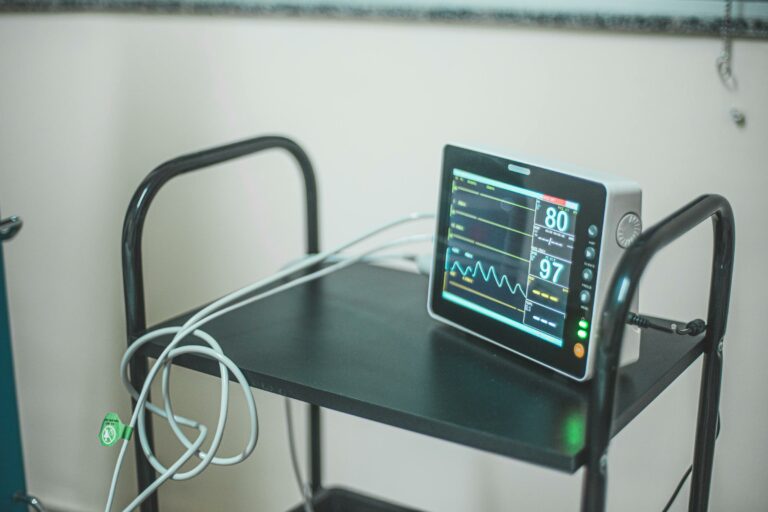 Heart rate monitor on a table