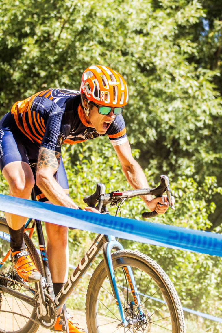 Racing shot of Frank Overton of FasCat Coaching