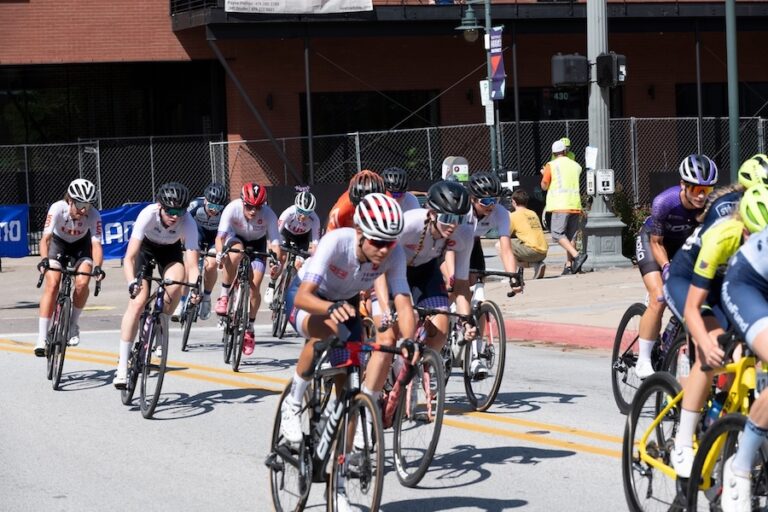 Racing at the annual Joe Martin Stage Race, Fayetteville, Arkansas. Stage races like this one are on the decline.