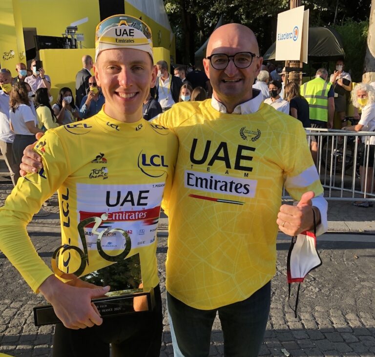 Inigo San Millan with Tadej Pogacar