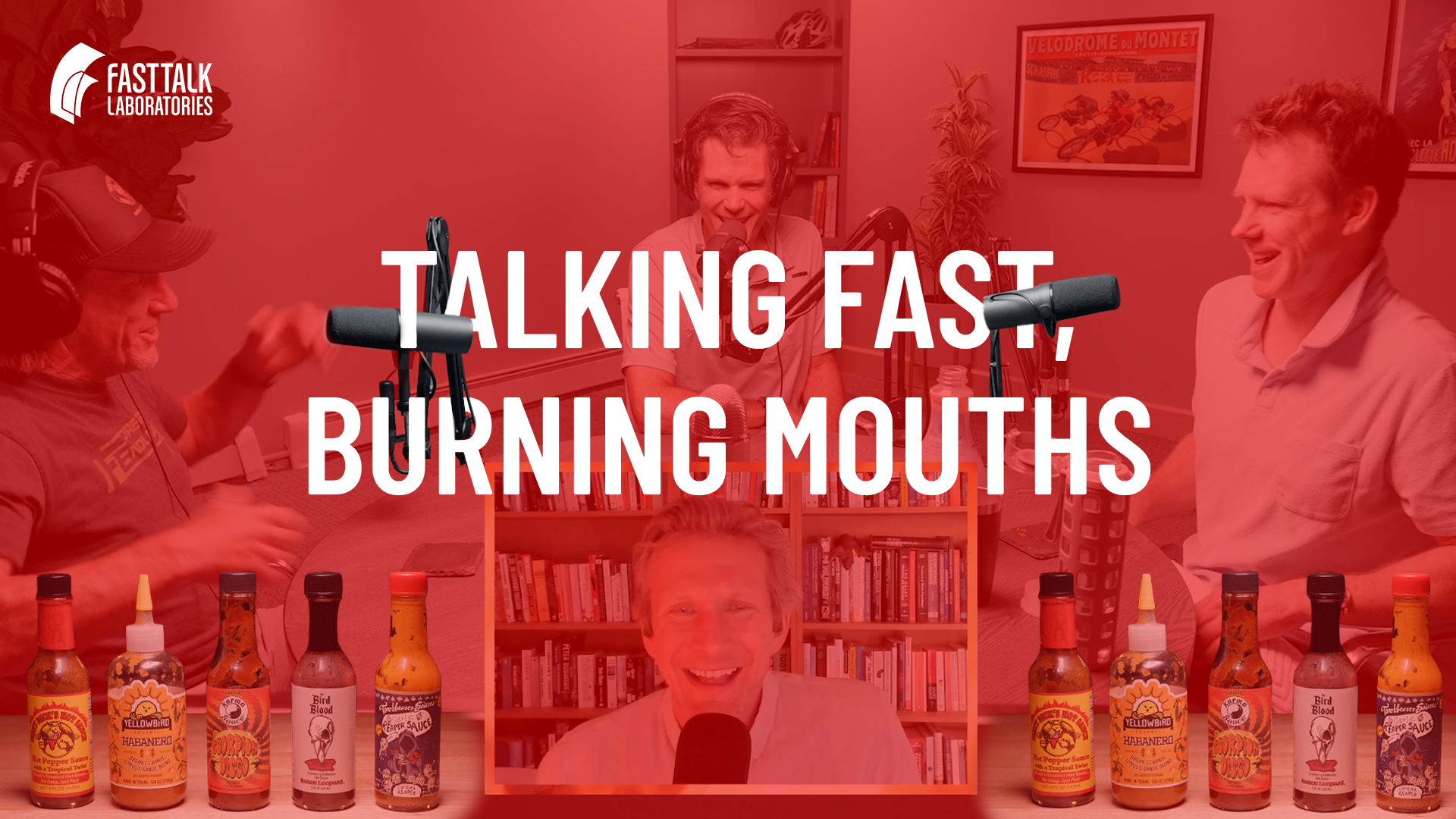 Title card for Talking Fast, Burning Mouths episode