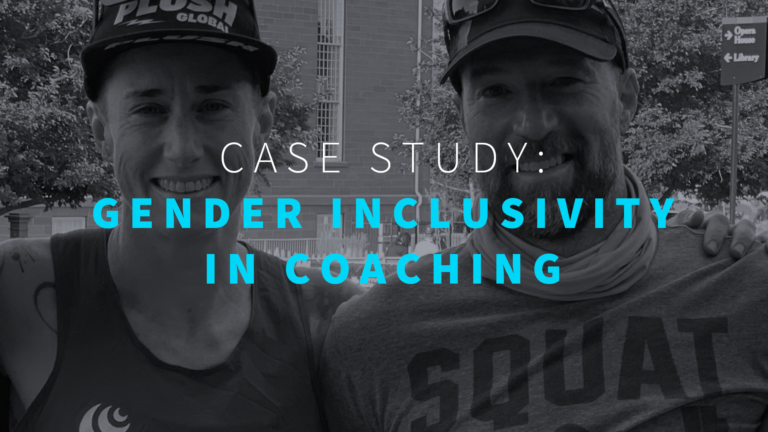 Title card for gender inclusivity in coaching